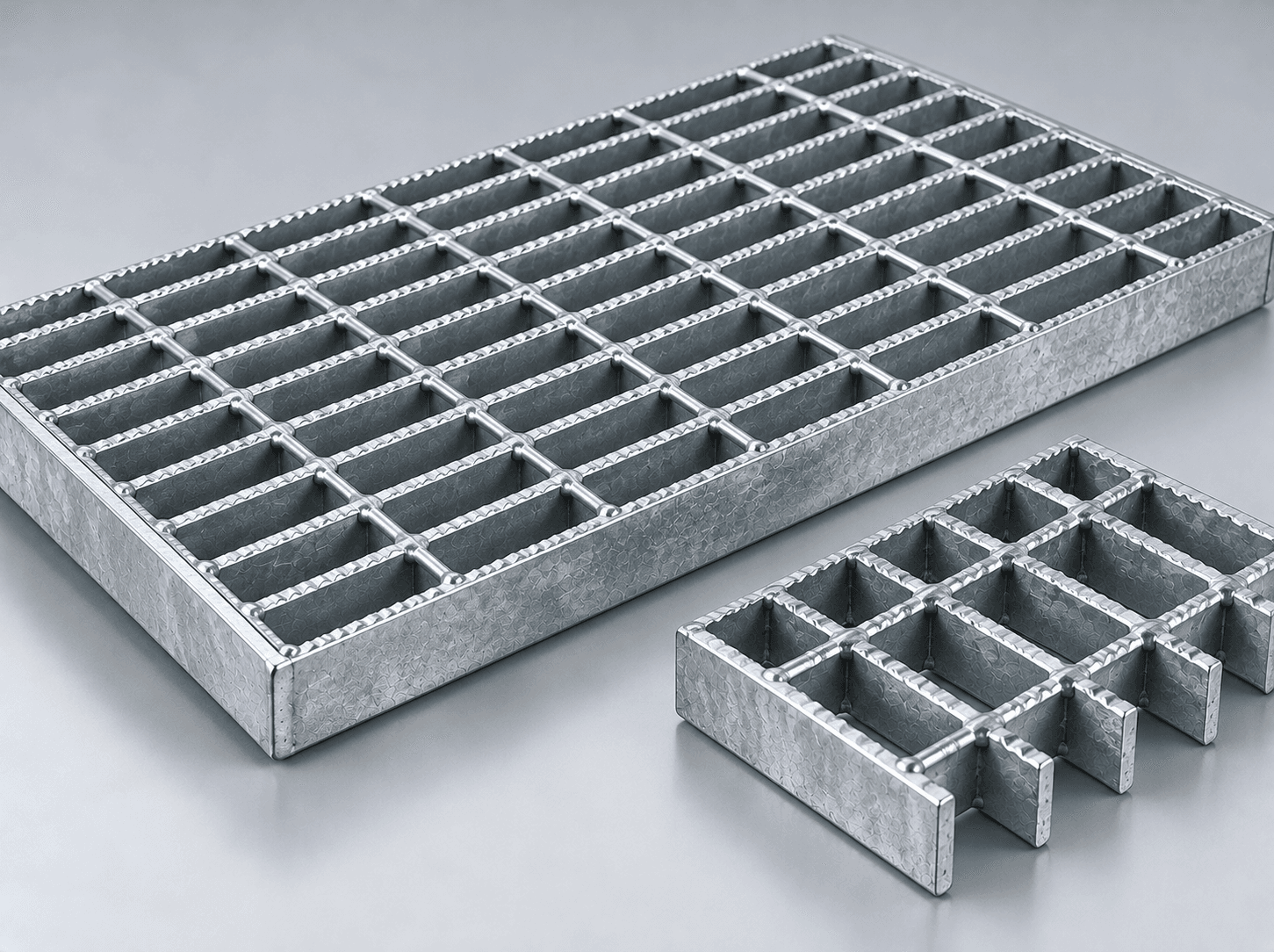 Hot-dip galvanized structural steel grating panels