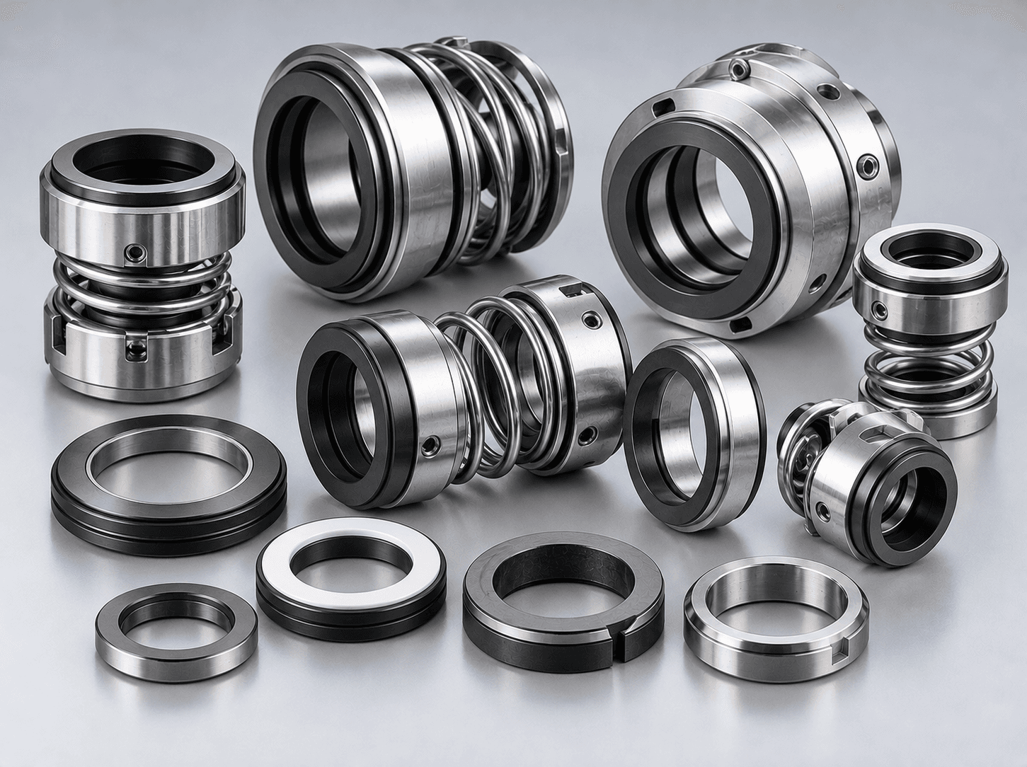 Industrial cartridge mechanical seals and rotary shaft seals