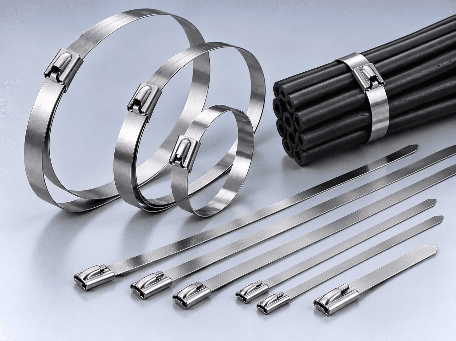 Marine grade 316 stainless steel cable ties and strapping
