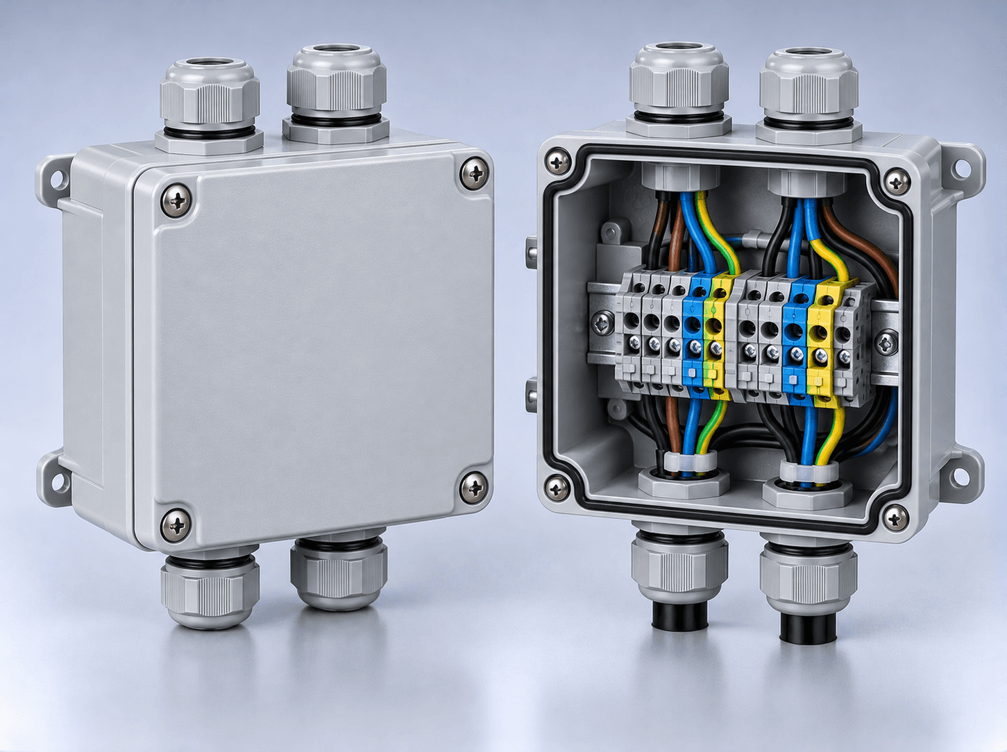 Explosion-proof IP66 weatherproof industrial junction boxes with terminal wiring